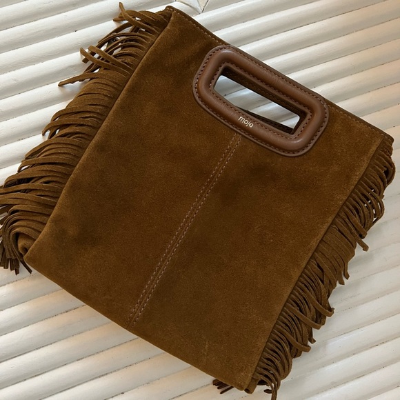 Maje Handbags - Maje brown suede signature bag